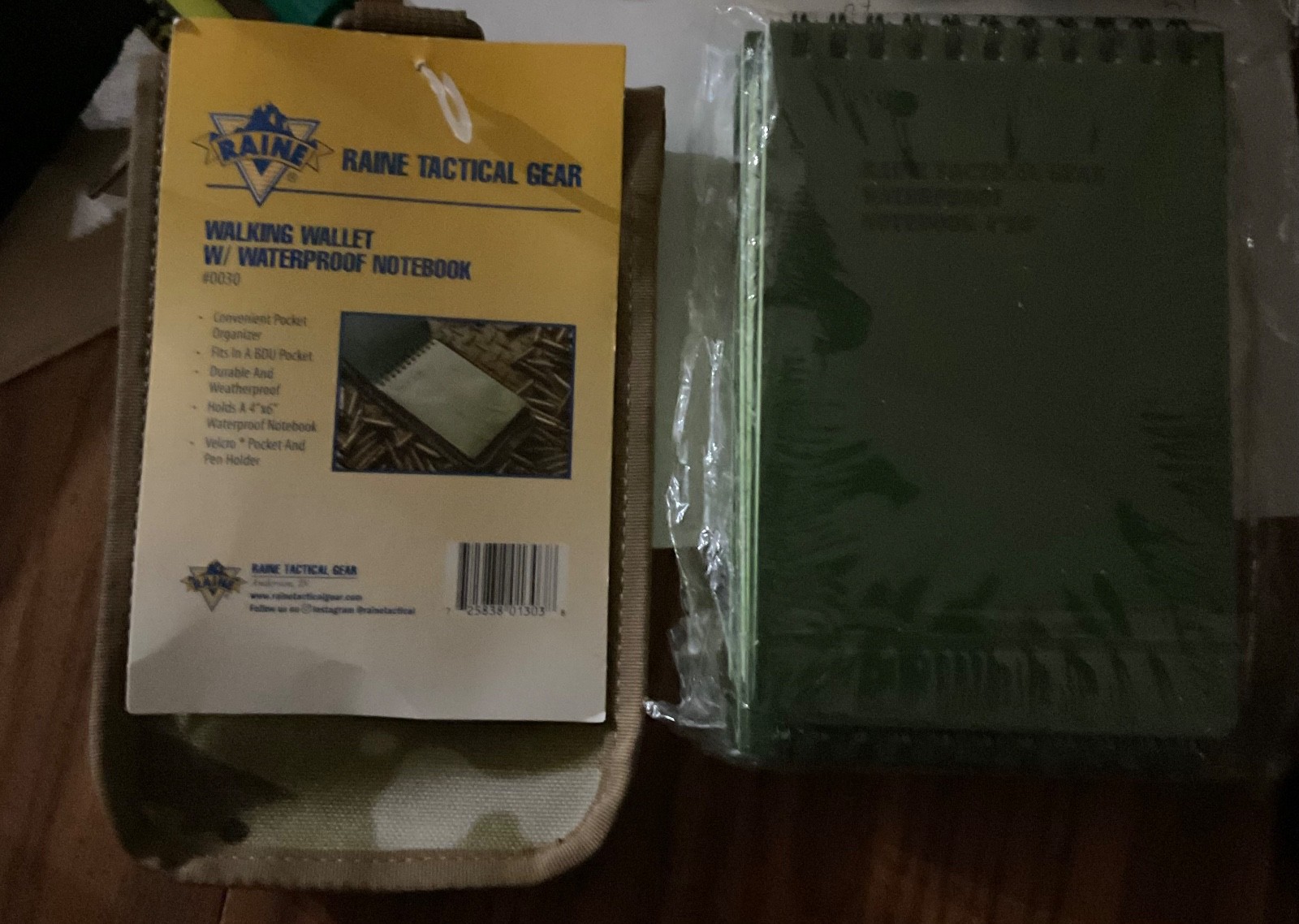 US Military “Waterproof Notebook ” 4″x6″ Desert Camo, nylon, Pen/Storage Pocket