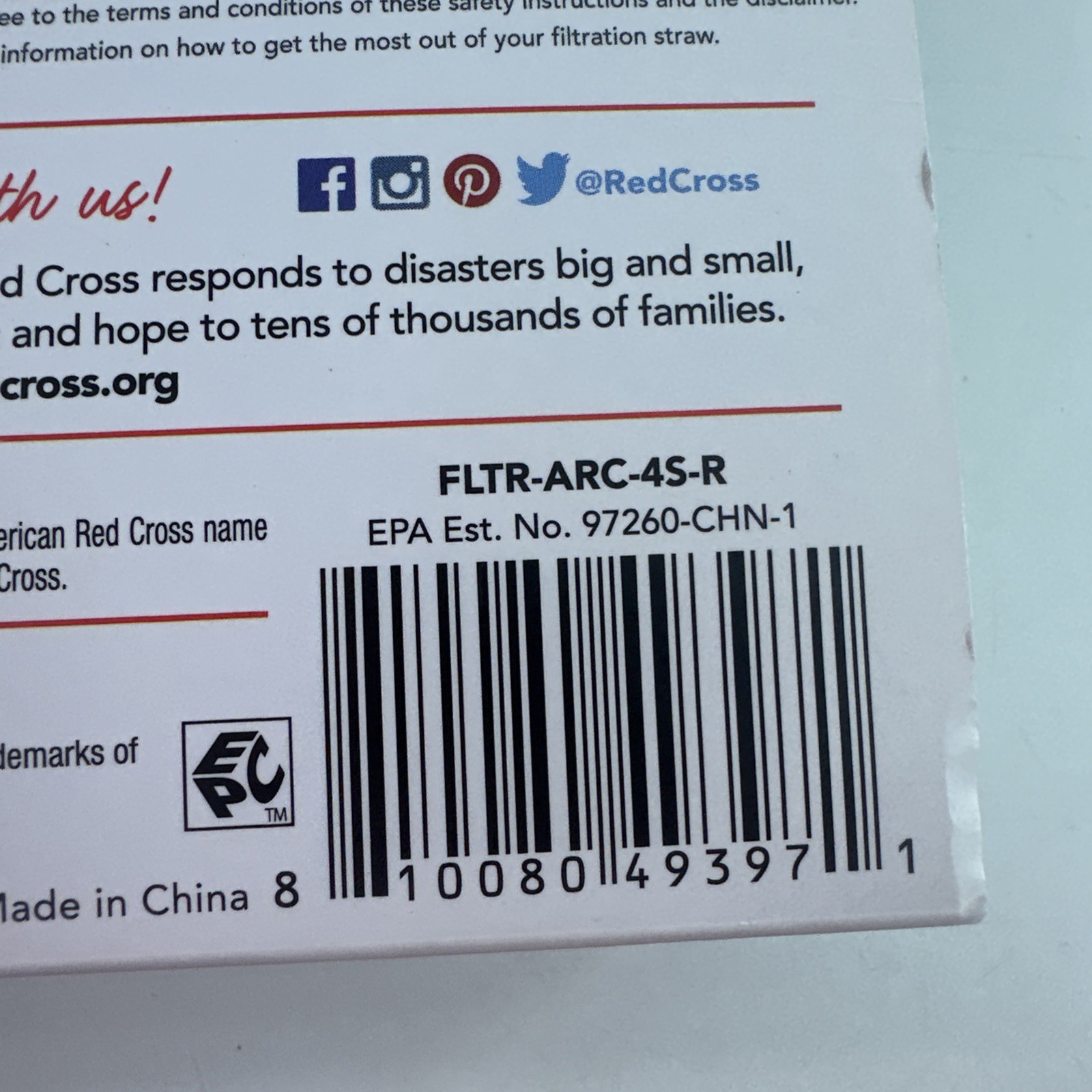 American Red Cross 4-Stage Personal Water Filter 99.99% Filtration BPA-Free