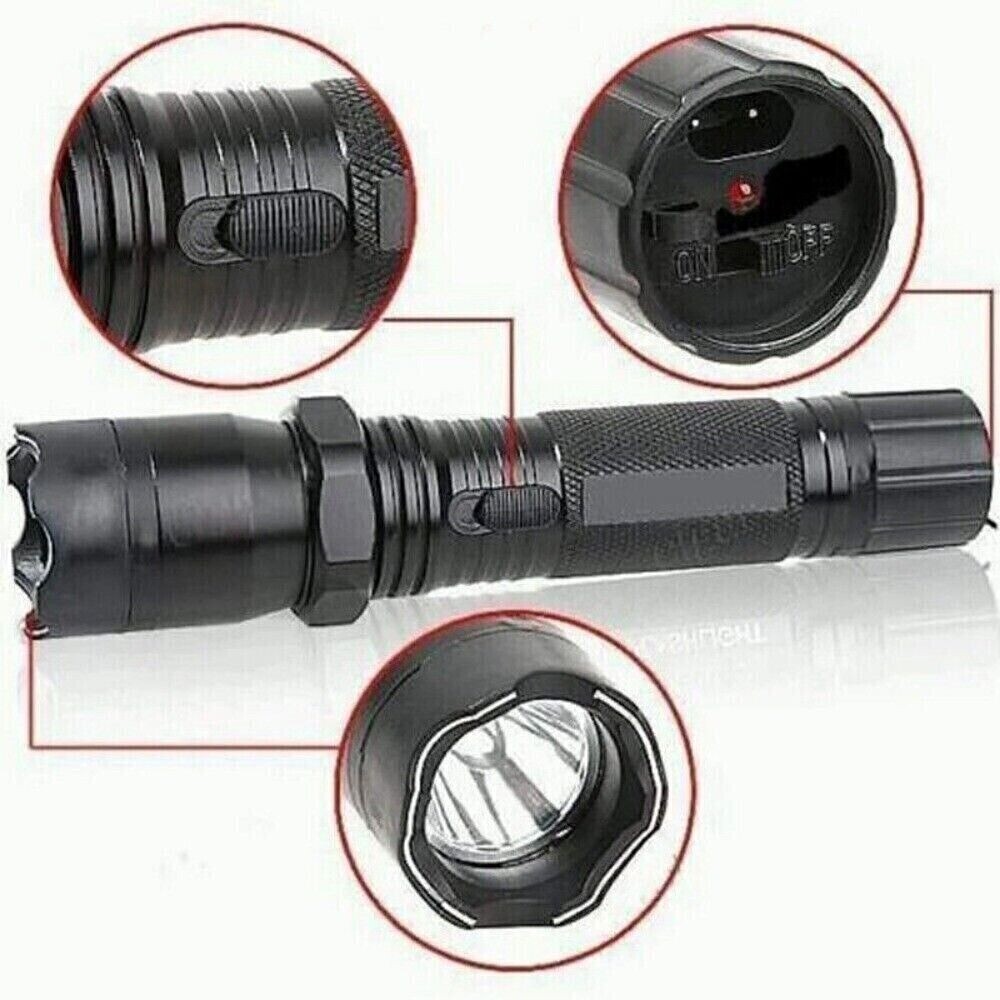 Stun Gun 1101 700 BV Rechargeable LED Flashlight & Police Pepper Spray 2oz