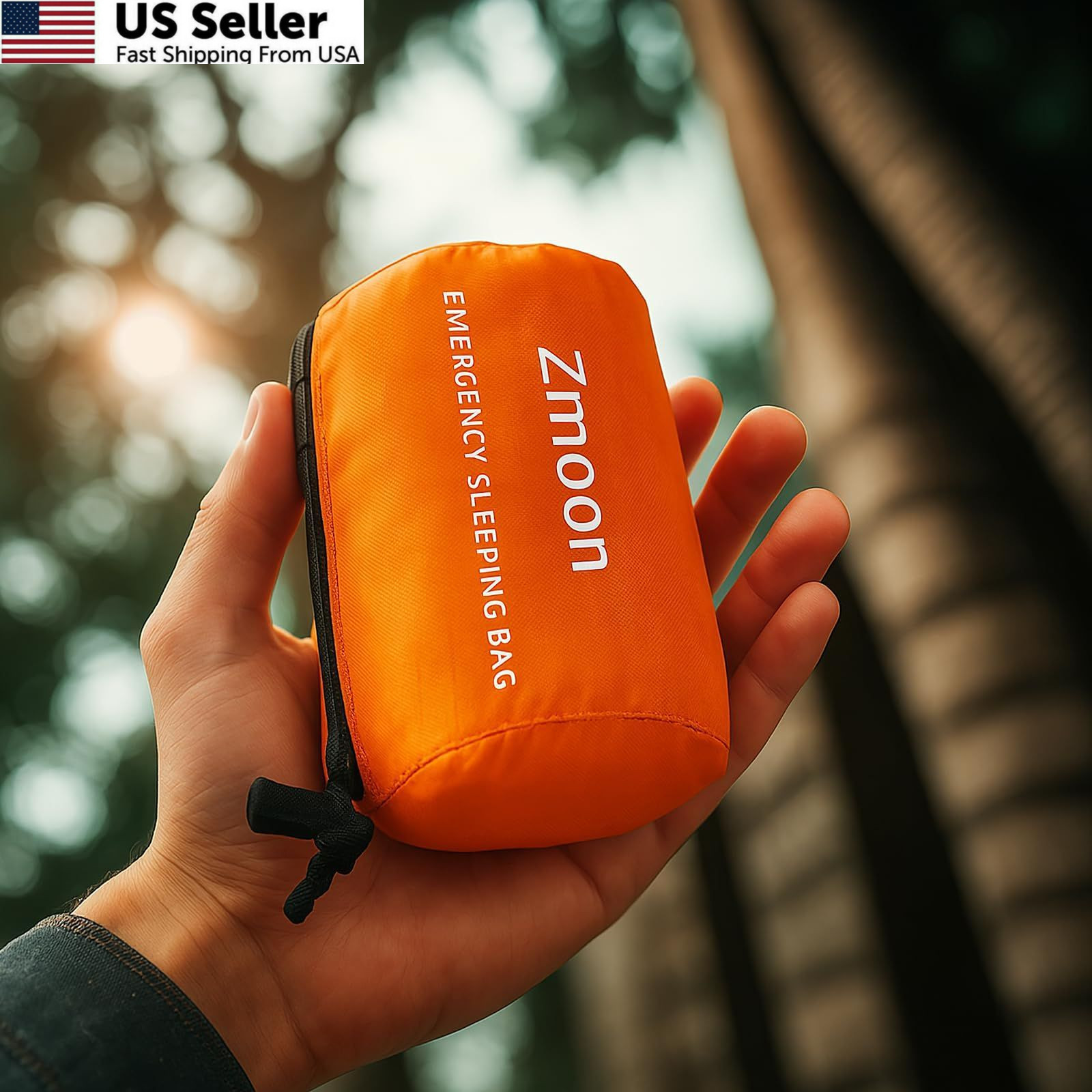 Zmoon Emergency Sleeping Bag Survival Bag, Orange Pack of 2, orange-2pcs