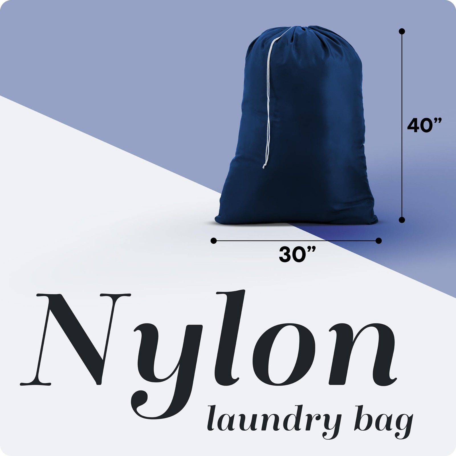 Handy Laundry Nylon XL – Large Capacity with 30″ x 40″ | 2-PACK, Navy Blue
