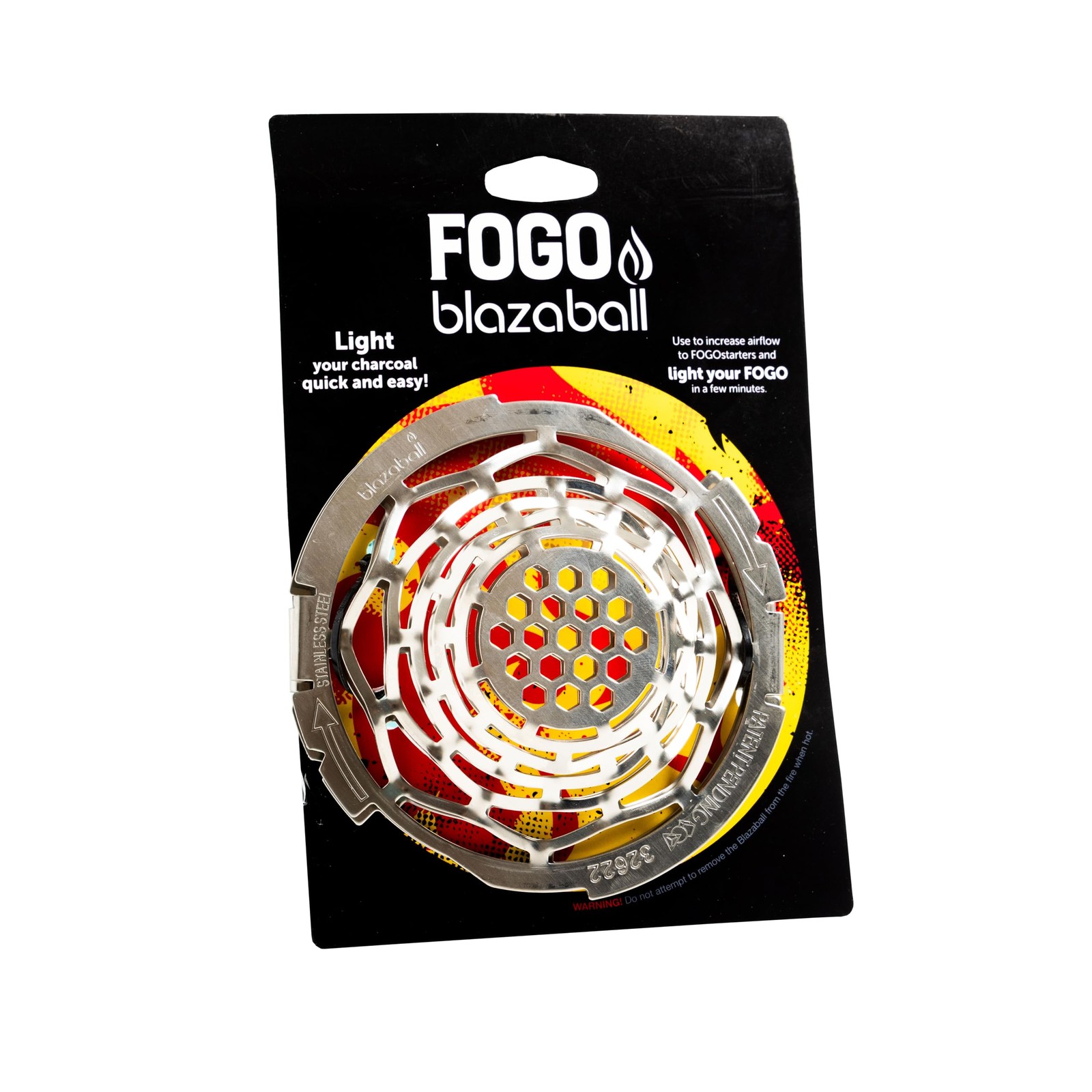 FOGO Blazaball, Fire Starter Accessory for Charcoal Grills, Firepits, Silver