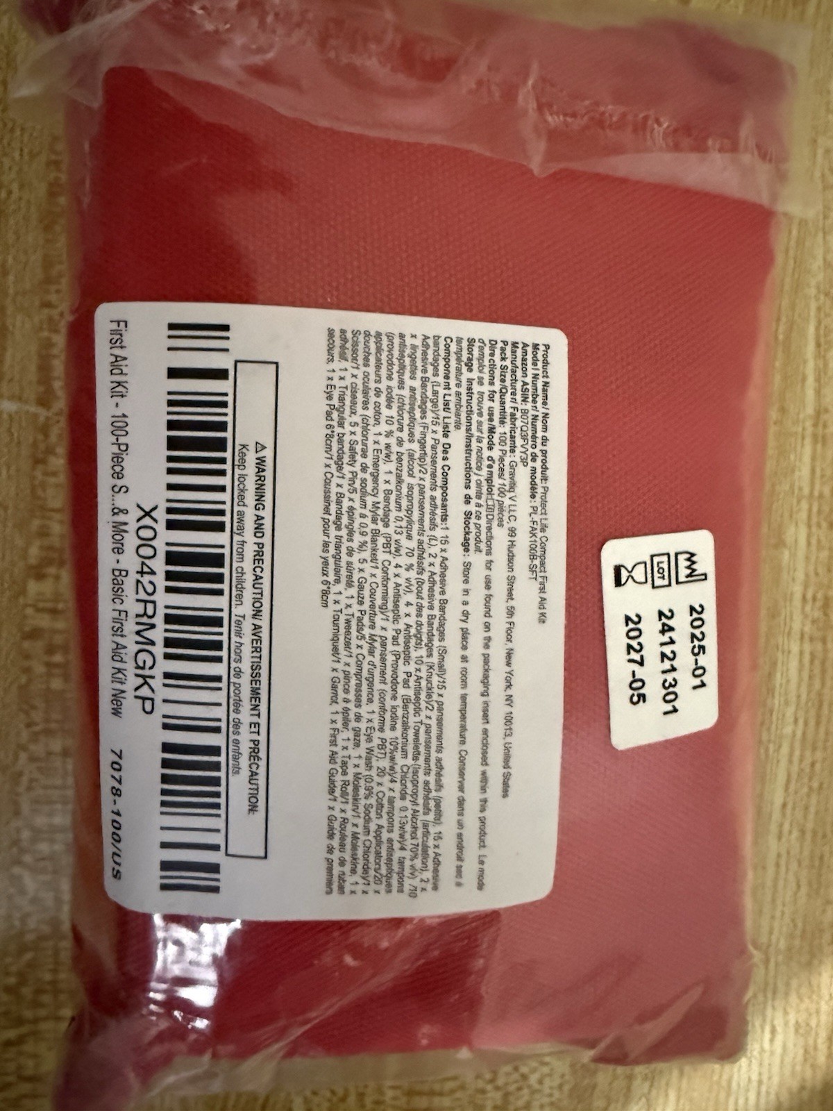 Survival First Aid Kit 100 Piece Set 7.5in X 5.2in Compact For Backpack Car New