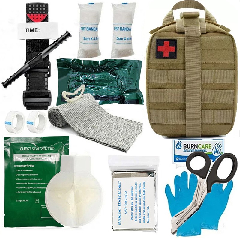 Outdoor First Aid Supplies Camping Tactical Bandage Training Medical Kit