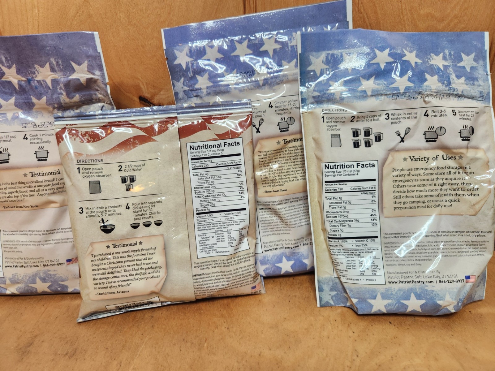 Set of 5 Patriot Pantry Emergency Food Stores