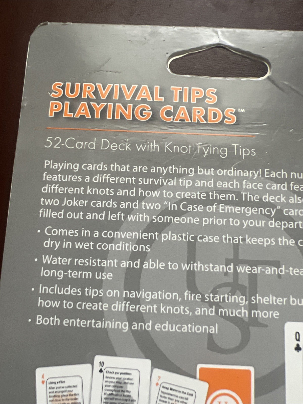 Playing Cards Survival Tips Ultimate Survival Gear PLASTIC CASE Prepping Prepper