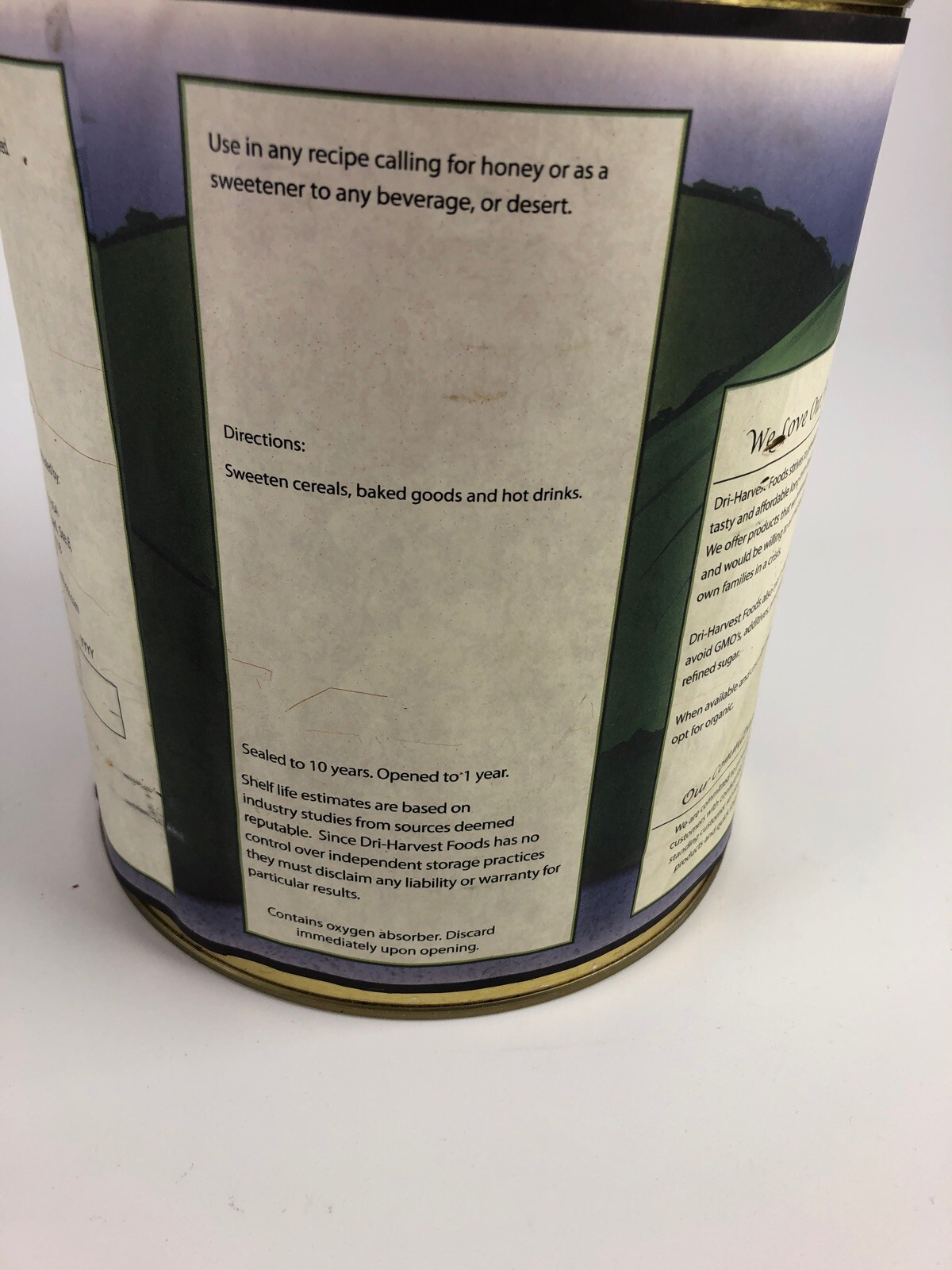Dri Mountain Harvest Canned Surrival Raw Honey 144oz 9lbs Unfiltered