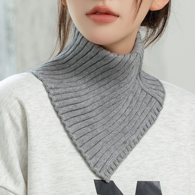 Detachable Striped Knitted Turtleneck Collar For Women False Neck Guard Collar