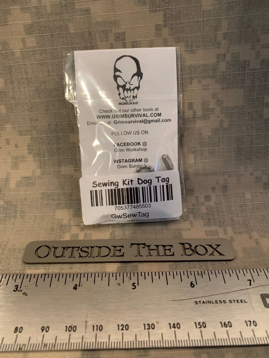 Emergency/Survival: Grim Workshop NEW – Sewing Dog Tag – MADE IN USA!