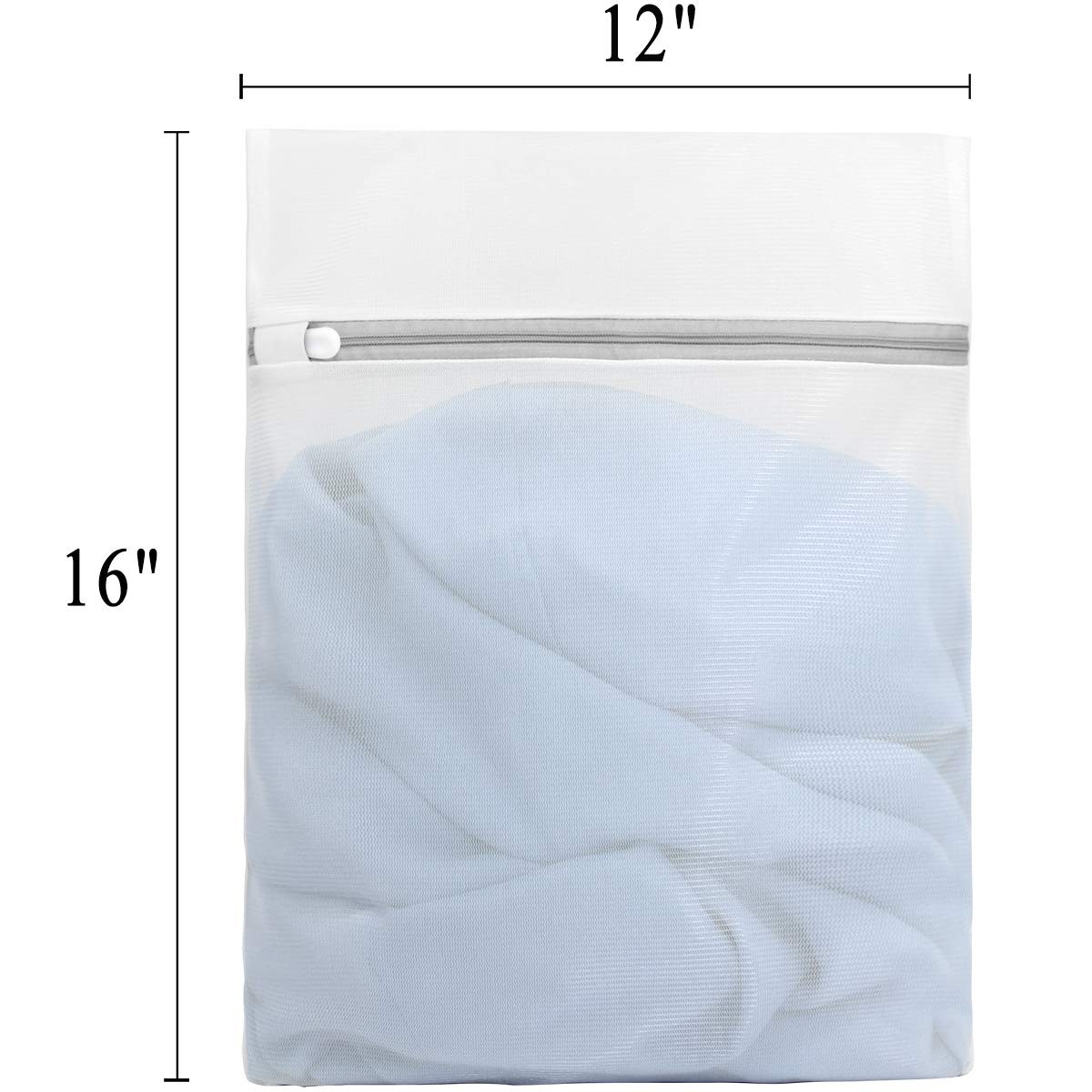 Muchfun 3Pcs Durable Fine Mesh Laundry Bags for Delicates 12 3 Medium, White