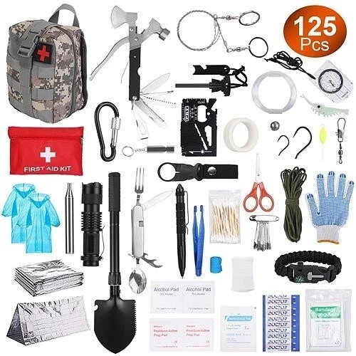 125Pcs Survival Kits Professional Emergency Survival Gear Tactical First Aid Kit