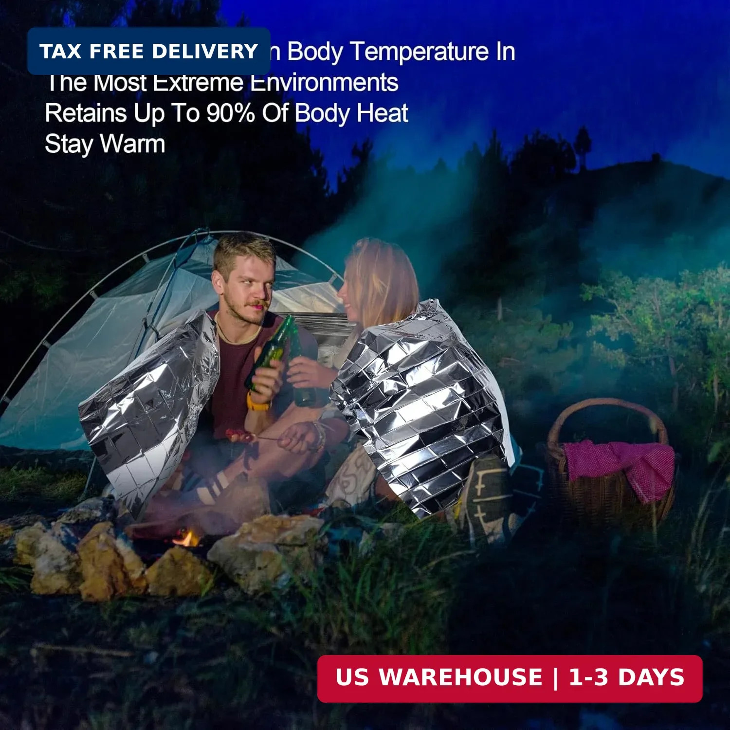 9 Pack Emergency Blankets, Outdoor Survival Emergency Insulated Gear, Mylar Ther