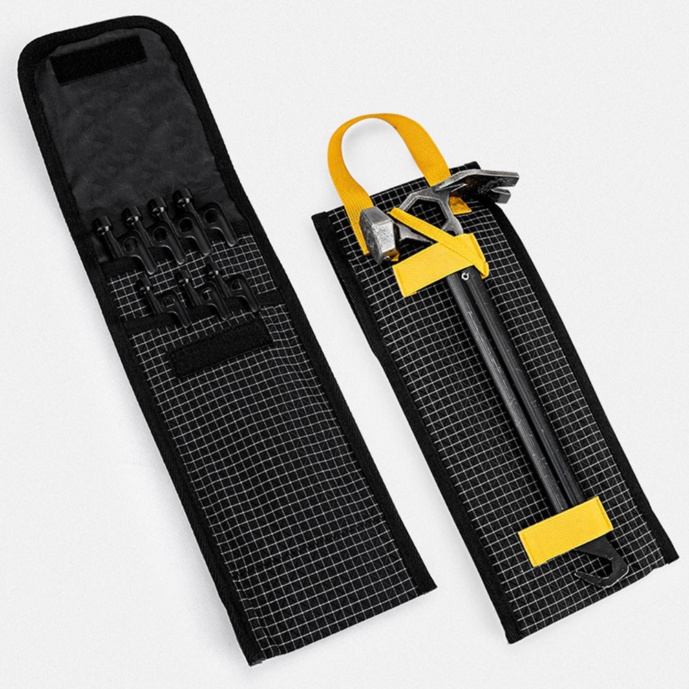 Tent Nail Storage Bag for Outdoor Use Featuring Integrated Hammer Compartment