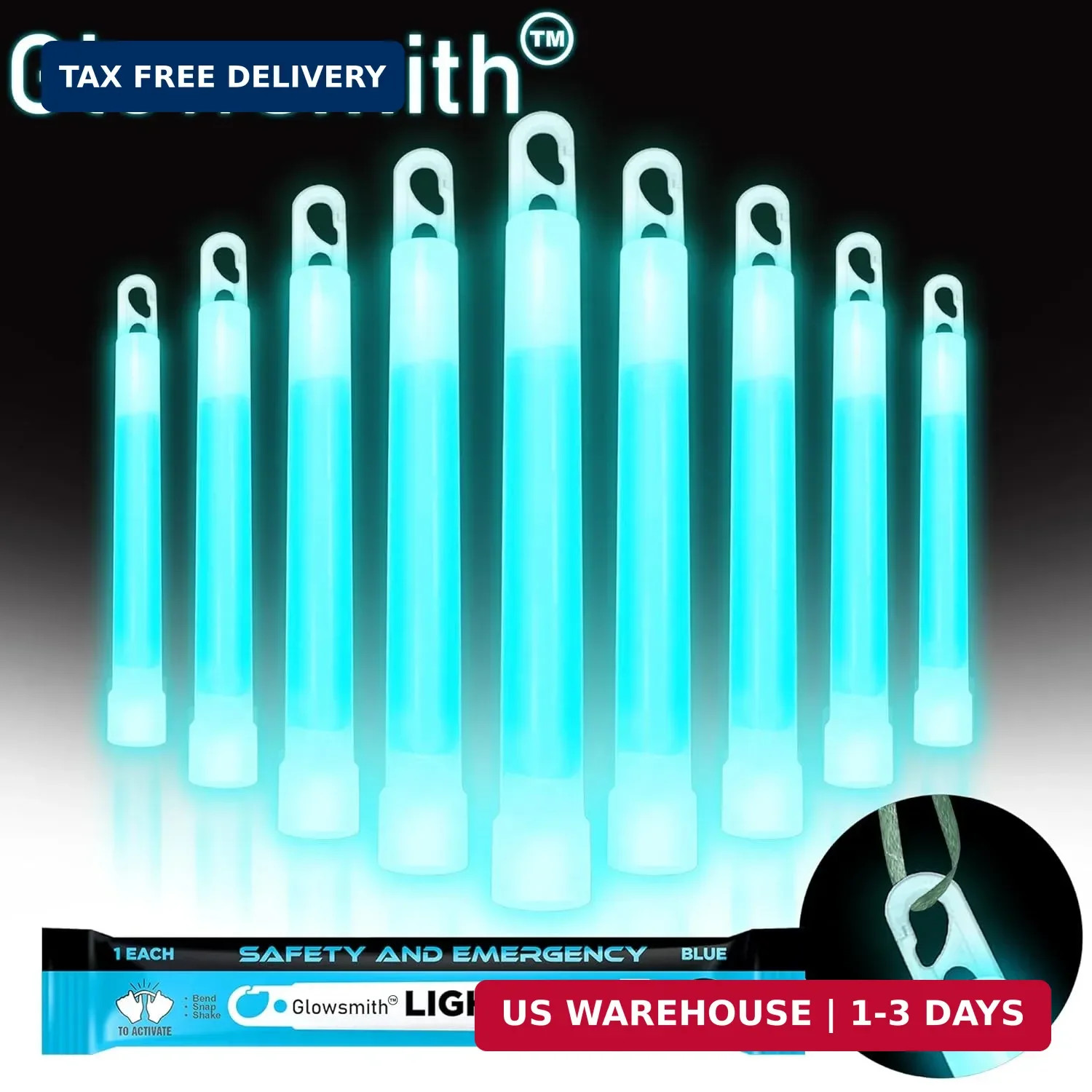 Glow Fever Emergency Safety Military Grade Glowsticks; 10PCS, 6″ Ultra Bright Gl
