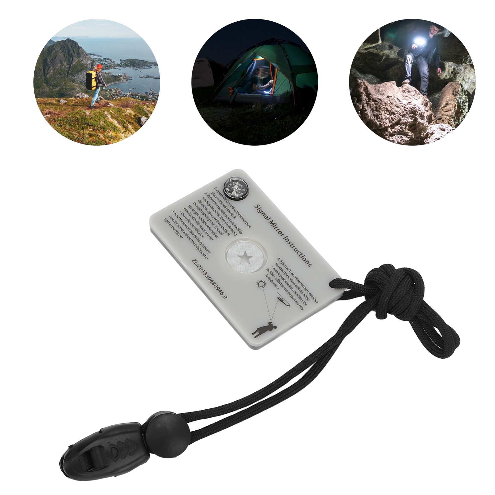 Survival Emergency Signal Mirror With Lanyard Reflector Glass Mirror Forˇ
