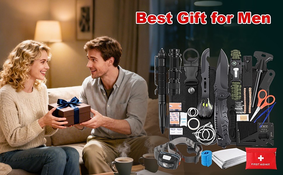 116-in-1 Survival Kit, Emergency Gear with First Aid, Tactical Pen, Fishing Kit,