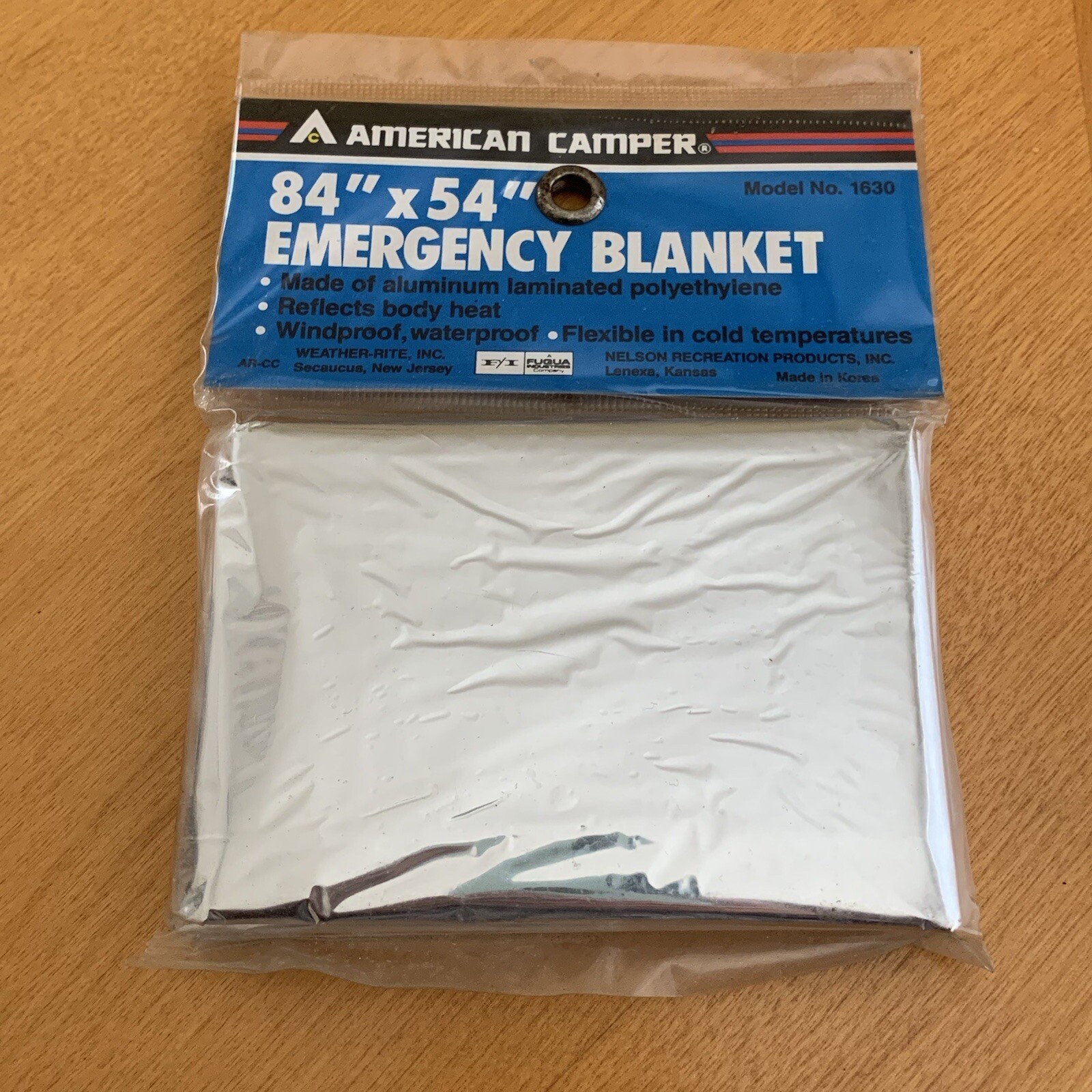 American Camper Emergency Blanket 84”x54” Silver Windproof Waterproof Survival