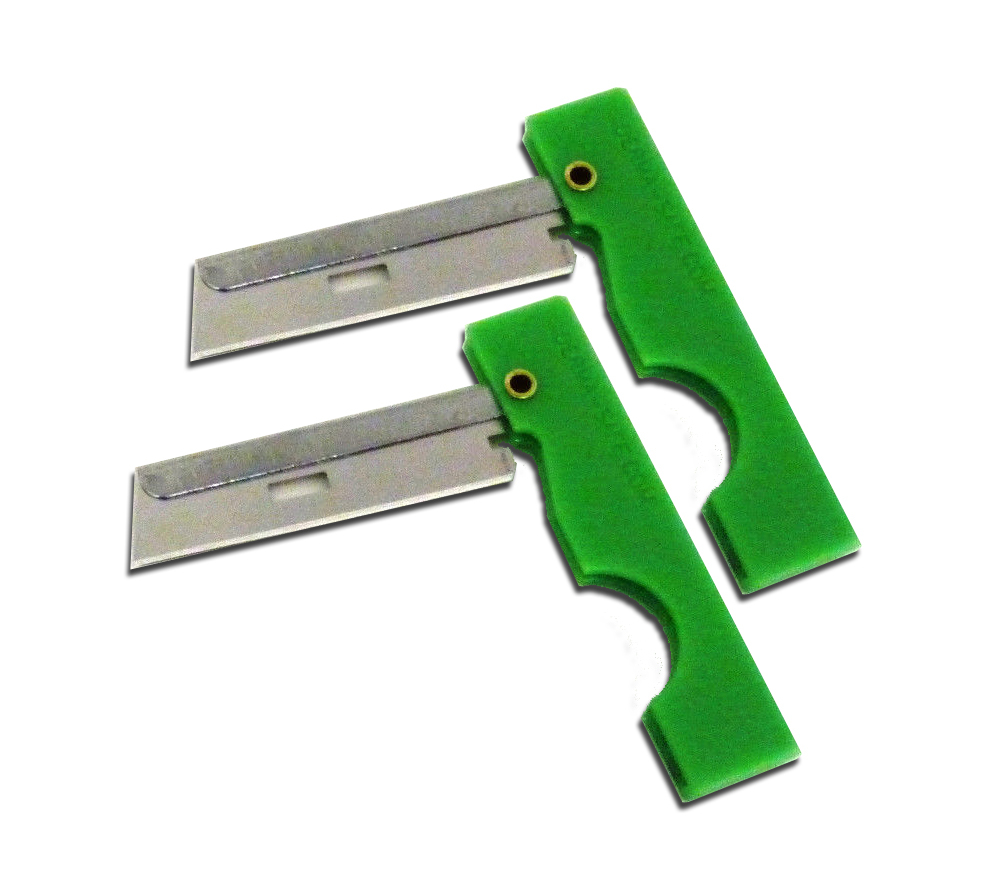 Derma Safe Folding Razor Knife 2 pack Green for SERE Survival Tool Kit Blade