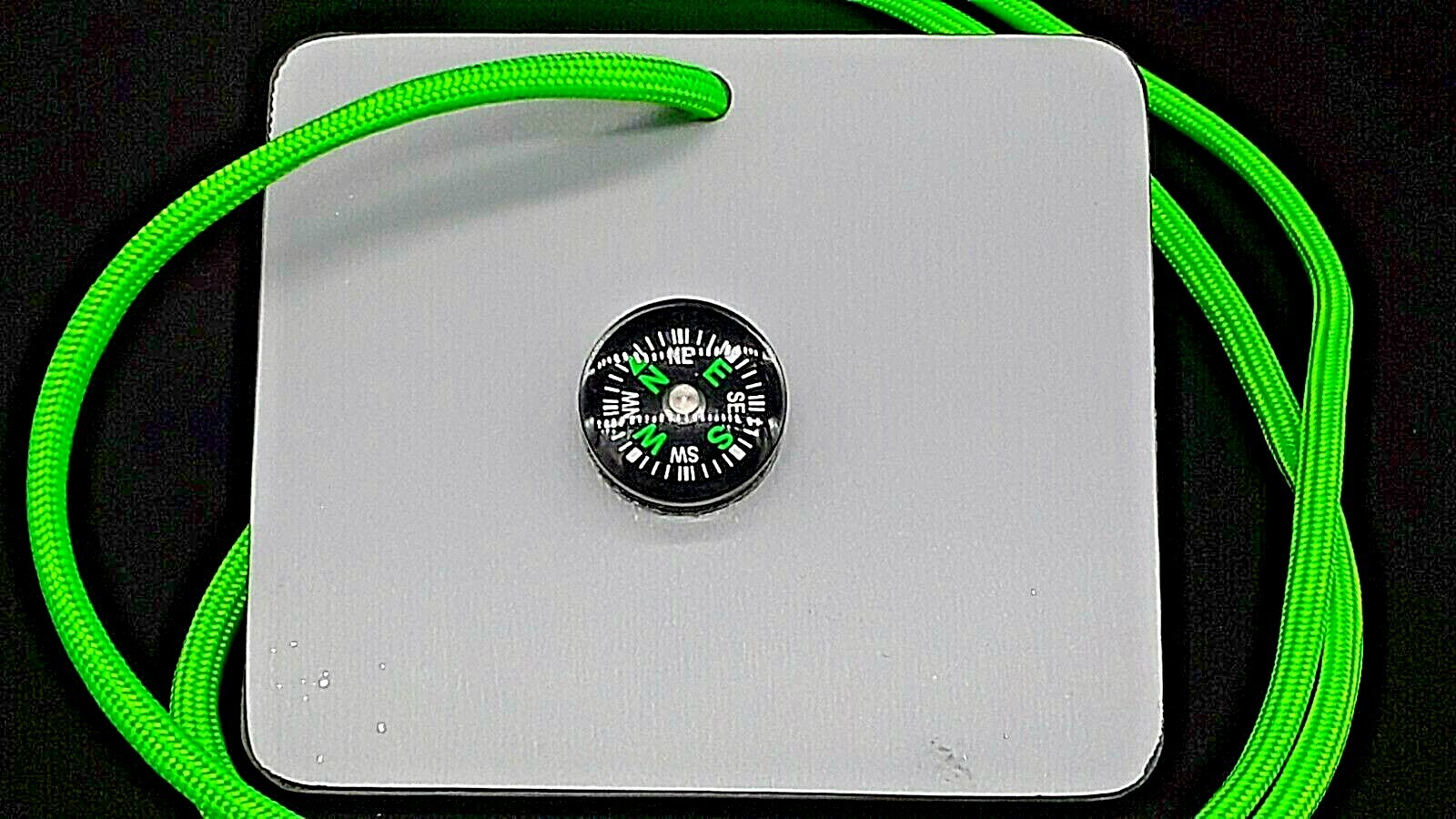 EMERGENCY SIGNAL MIRROR / COMPASS COMBO WITH CORD/MADE IN THE USA