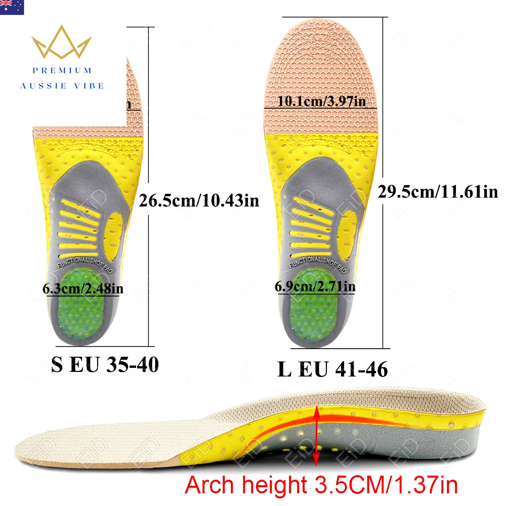 Premium Orthotic Gel Insoles Orthopedic Flat Foot Health Sole Pad for Shoes Inse