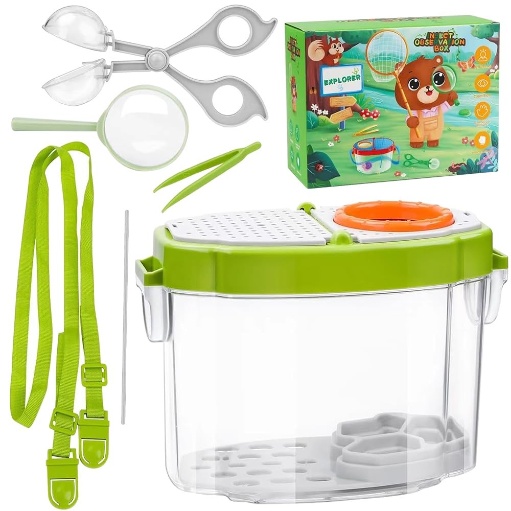 Cup Magnifiers for Kids, Magnifier Insects Collection Box, Kids Toy Adventure Set with…