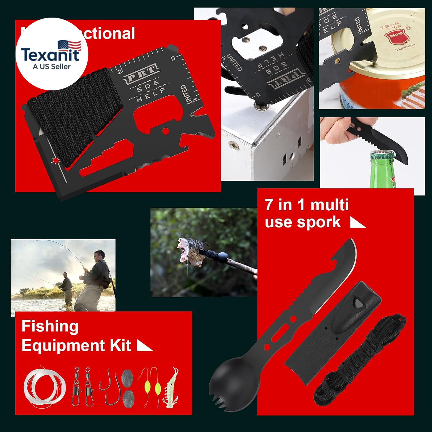 Survival Kits, Survival Gear and Equipment 116-In-1, Emergency Kit with First Ai