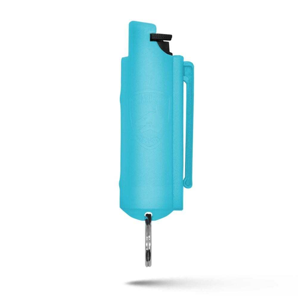 Guard Dog Pepper Spray Light Blue Self Defense Quick Action Hard Case Keychain