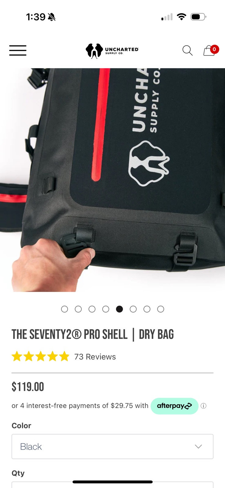 Uncharted Supply Co. Survival Bag Only (contents Not Incl.) Black- New Cond.
