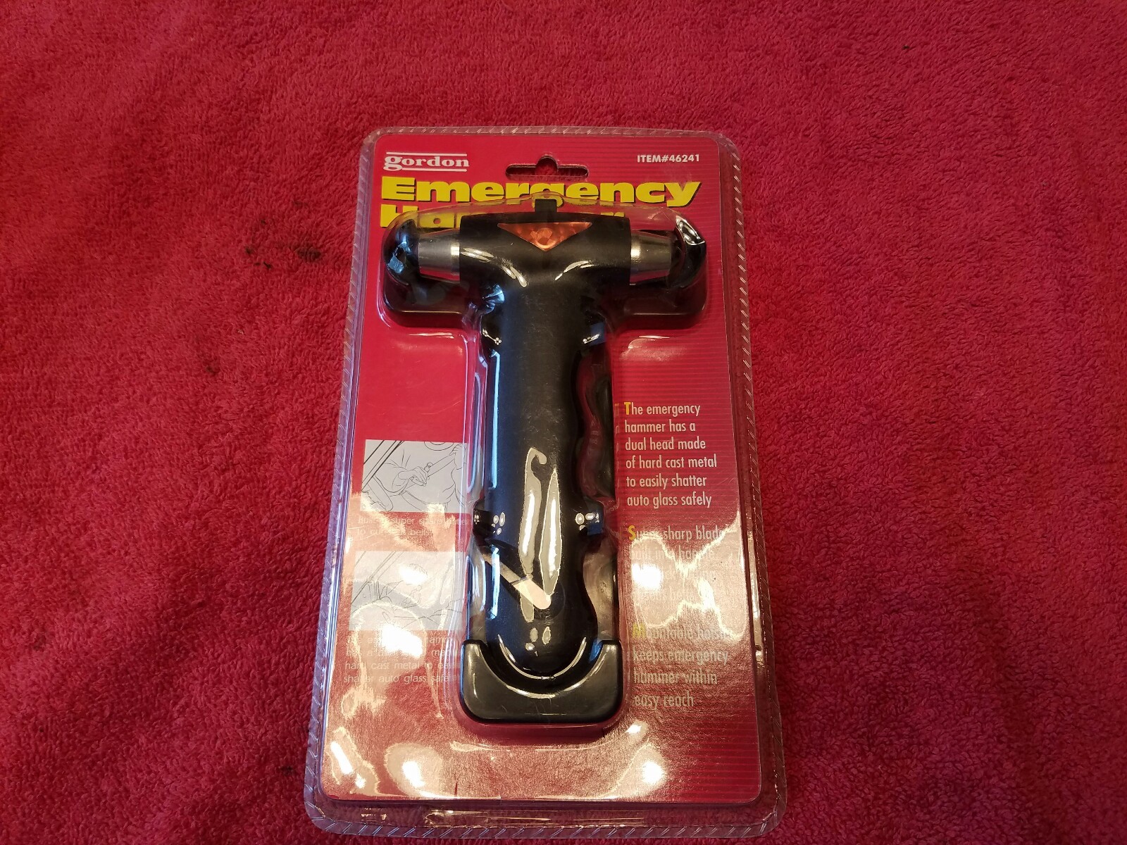 Gordon Car Window Breaker Emergency Hammer Seat Belt Cutter Survival Tool