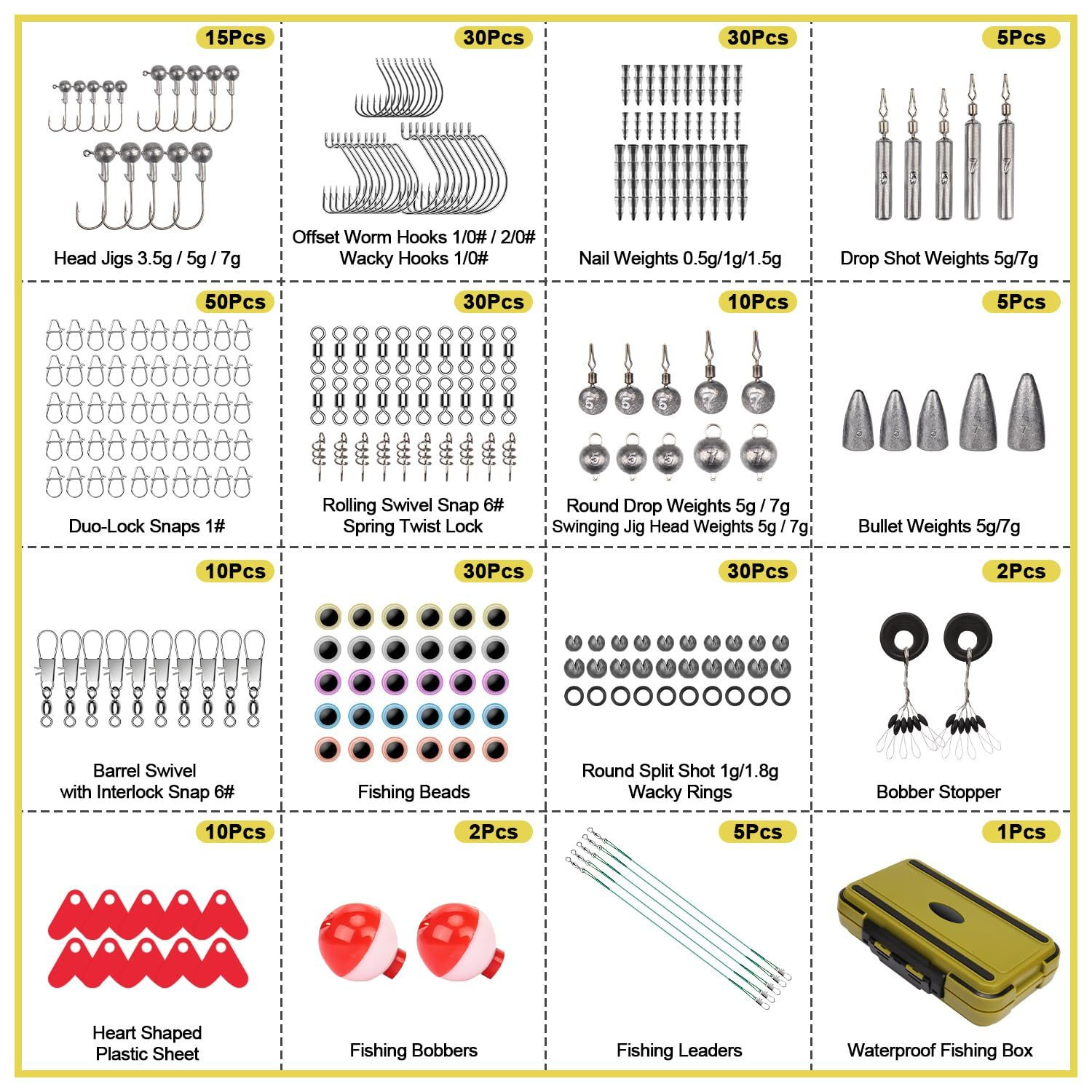 GOTOUR Fishing Lures D-265 pcs Tackle Kit, Pro Kit