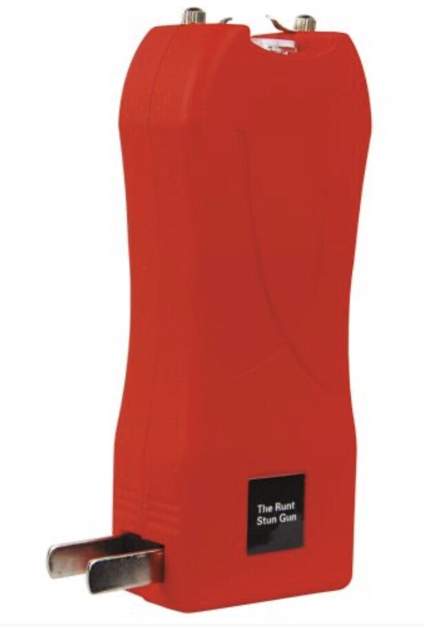 Max AMPERAGE Women Mini Stun Gun 911 RED 80 MV Rechargeable With LED Flashlight