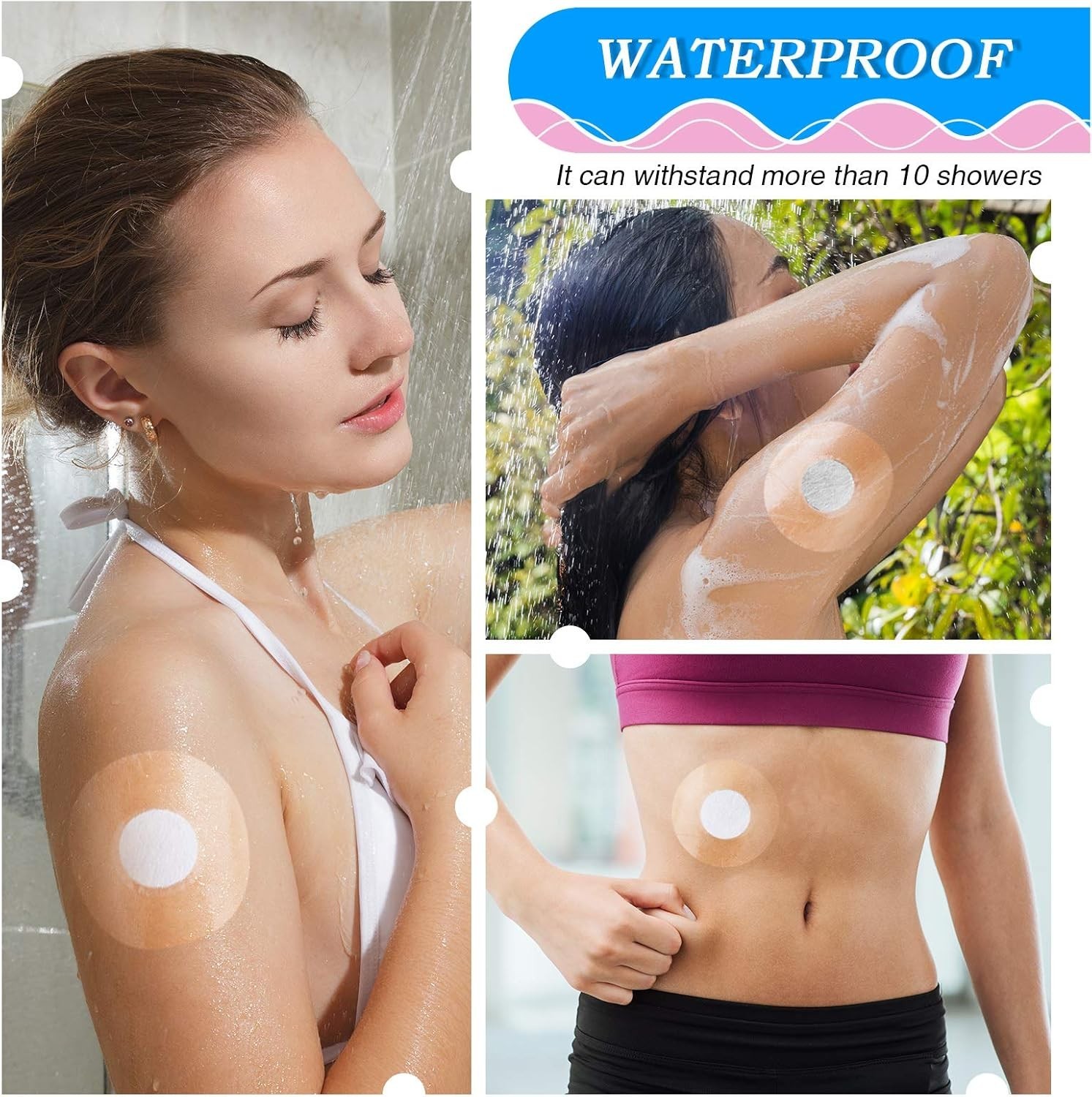 60 Pack Freestyle Sensor Covers for Libre 2/3,Waterproof Sensor Patches,Adhesive