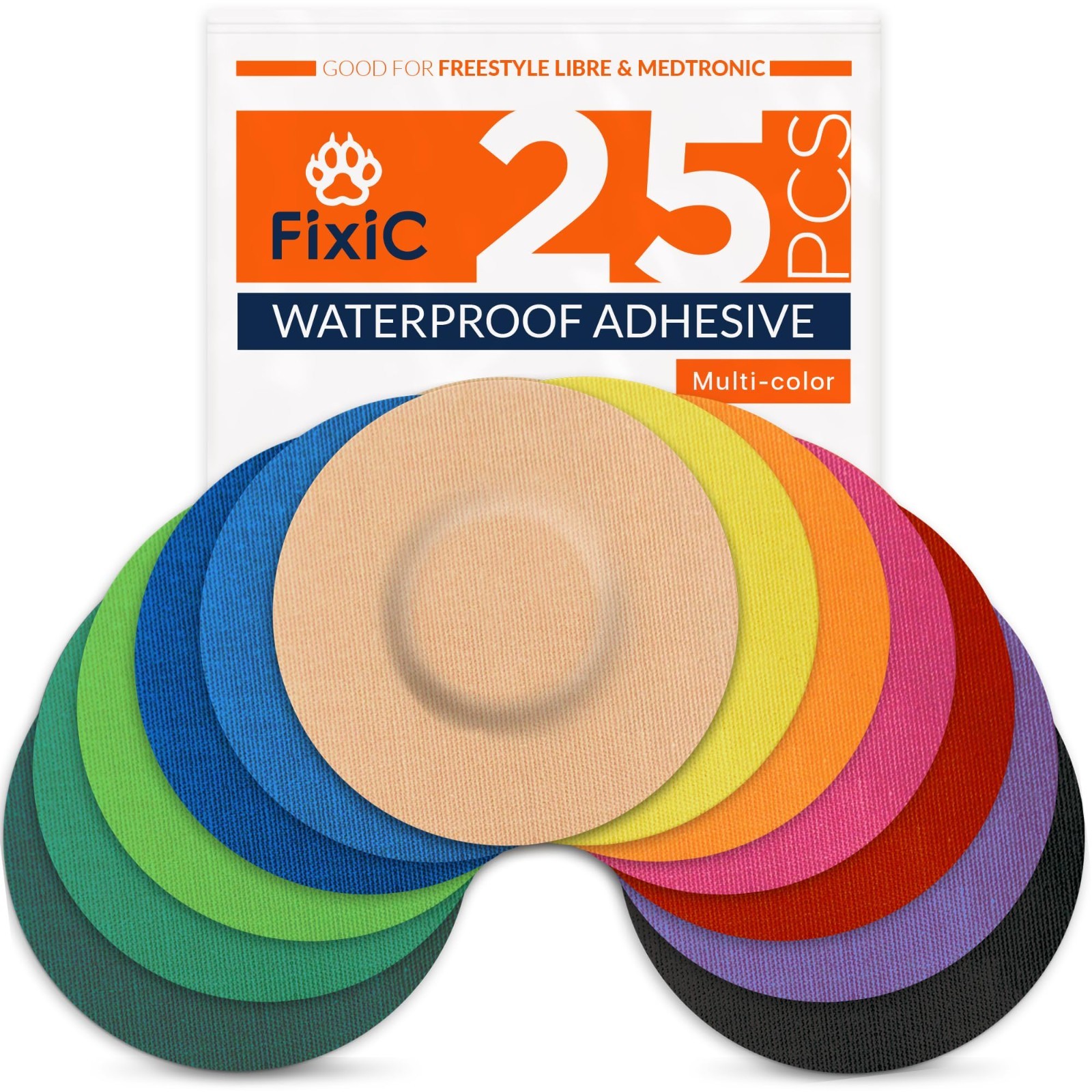 25 Pack Sensor Covers 3.5″ Waterproof Adhesive Bandages for Libre G7 Guardian –