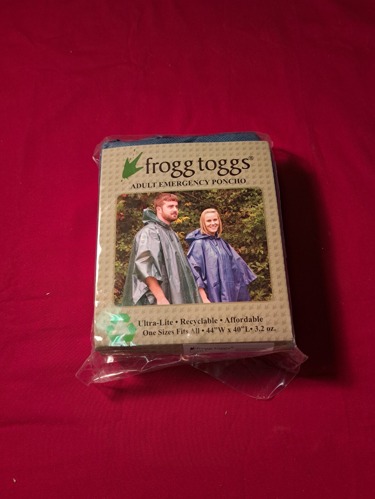 Frogg Toggs Adult Emergency Poncho Blue One Size, 44″W X 40″L