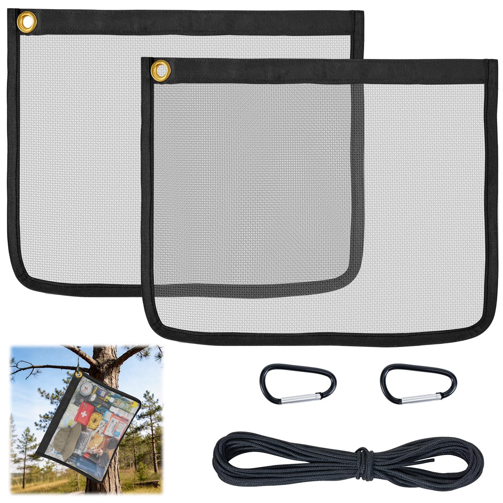 2 Pack Ultralight Rodent Proof Bear Bags,18x14in Fine Mesh Stainless Steel Ha…