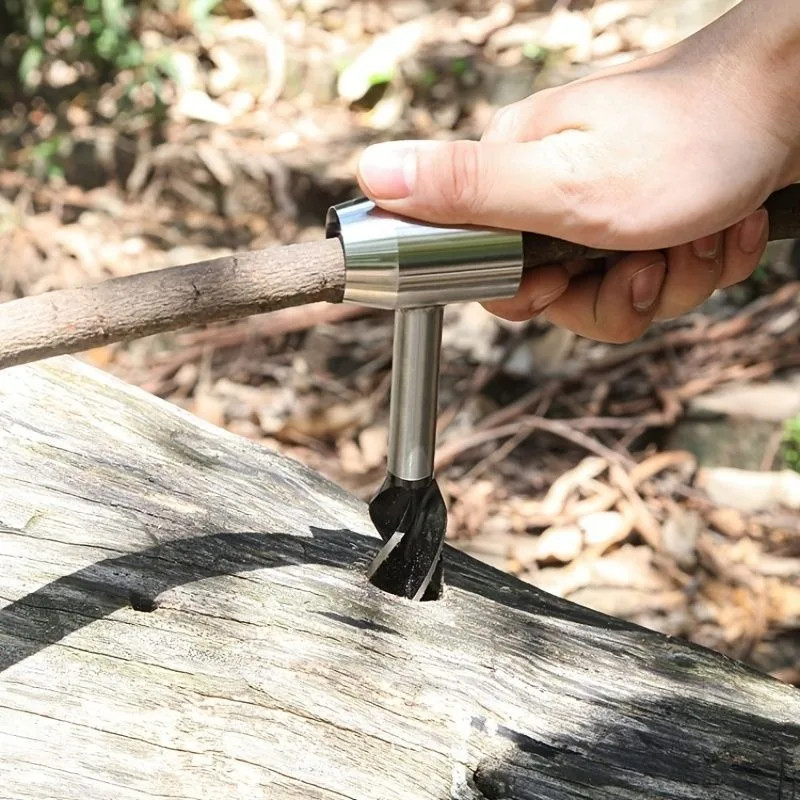 Survival Hand Drill Auger Design Four-Blade Multi-Purpose Bushcraft Tool Camping