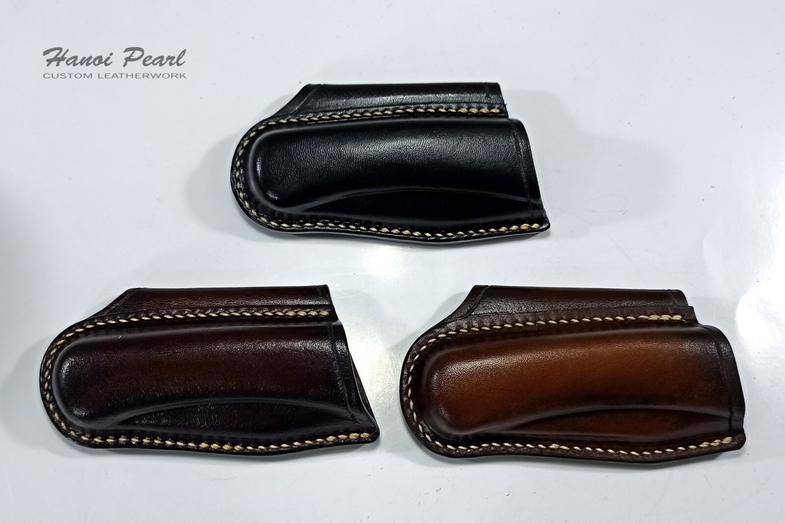Custom Black Scout Carry Leather Sheath for Buck 110 Folding Hunter