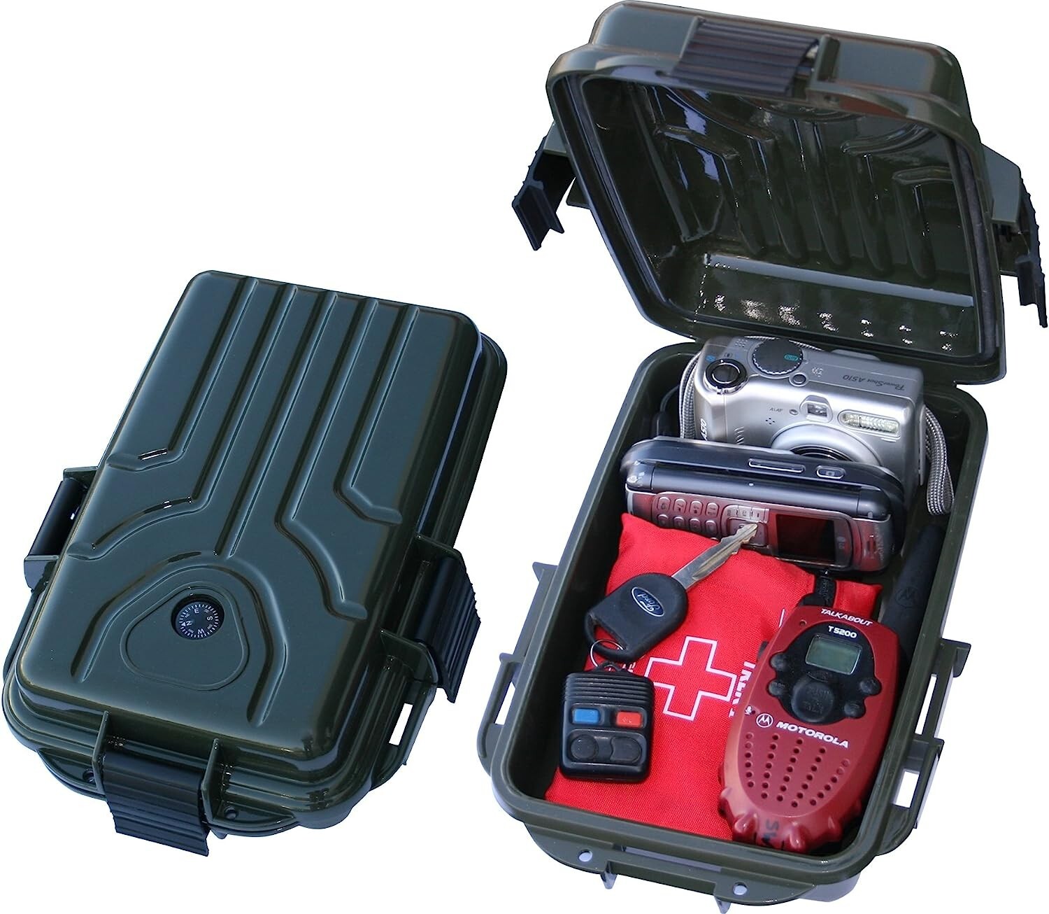 Survivor Dry Box by MTM – Built in Compass and Signalling Mirror – Forest Green