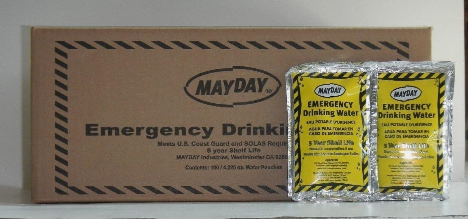 100 Emergency Water Pouches for Survival, Backpacking & Preparedness
