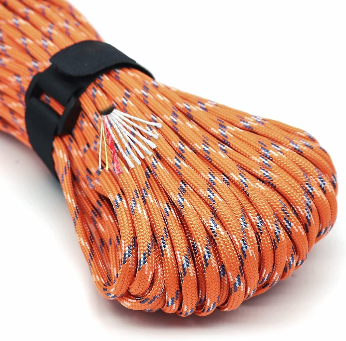 PSKOOK Survival Paracord Parachute Fire Cord 100 Feet, Orange Camo-100 Ft