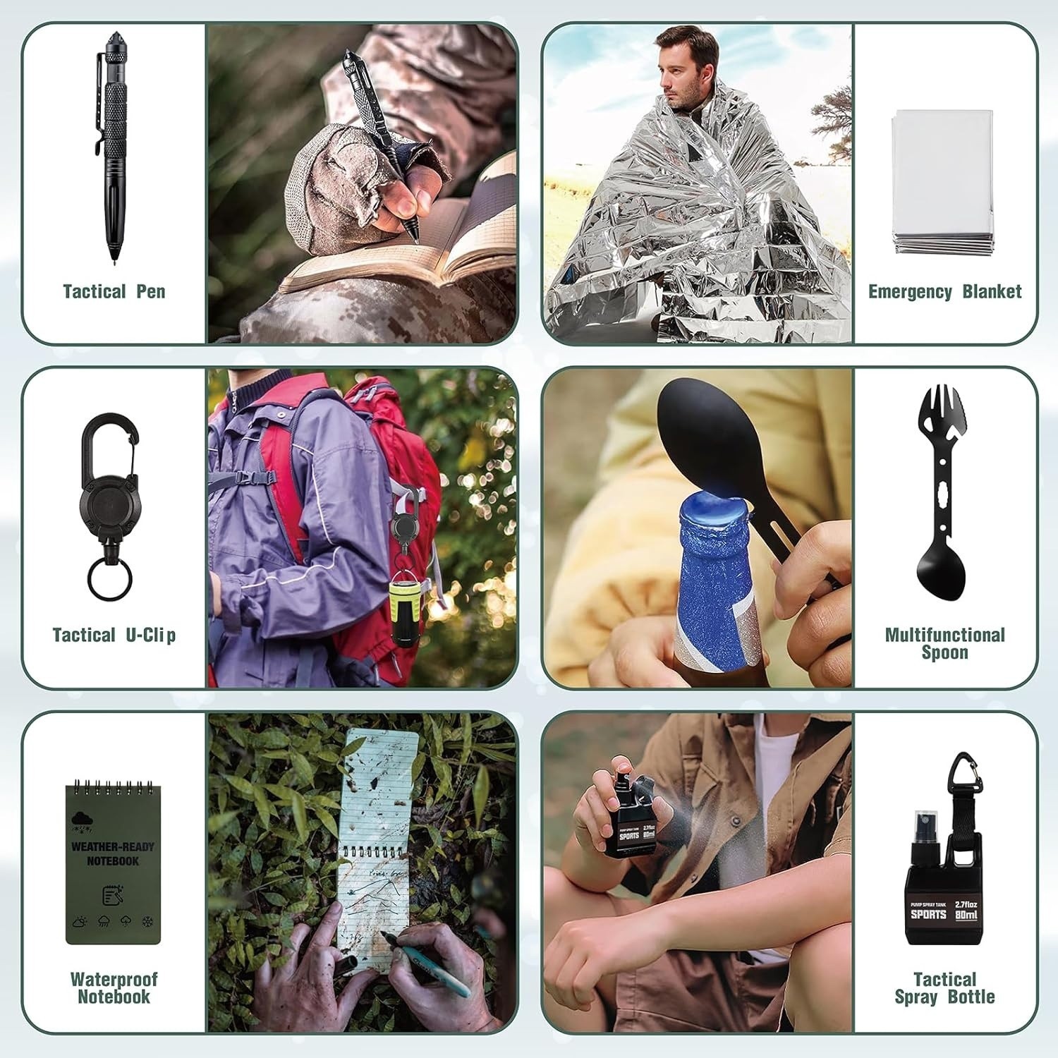 24-in-1 Professional Survival Kit, Emergency Multi-Tool Set For Hiking, Camping