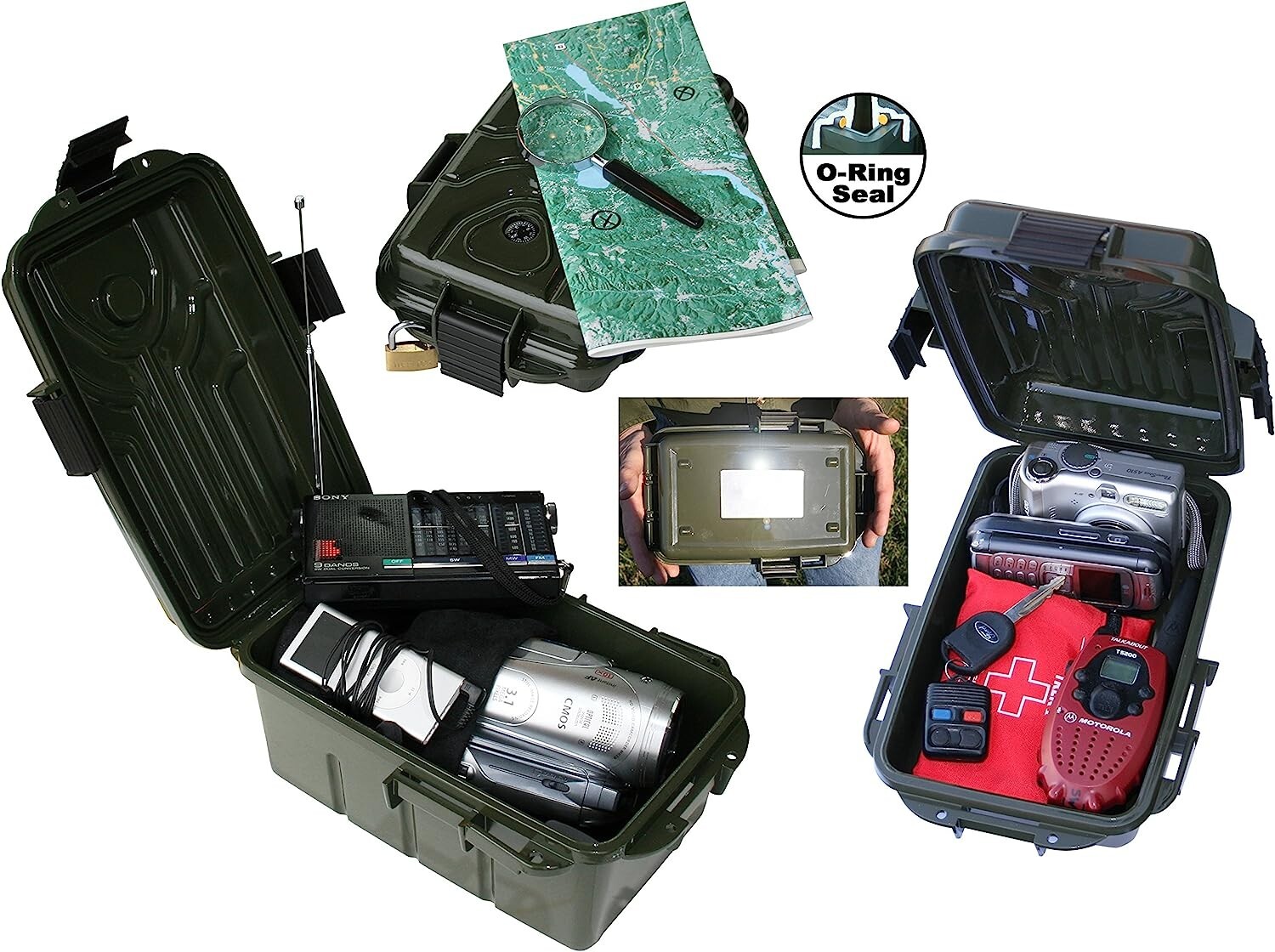 Survivor Dry Box by MTM – Built in Compass and Signalling Mirror – Forest Green