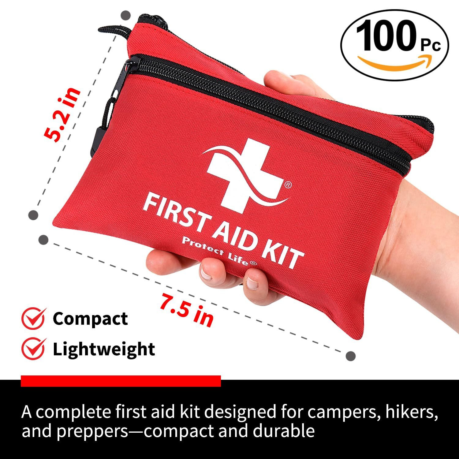 Protect Life Survival First Aid Kit 100 Piece Set, 100 Pieces (First Kit)