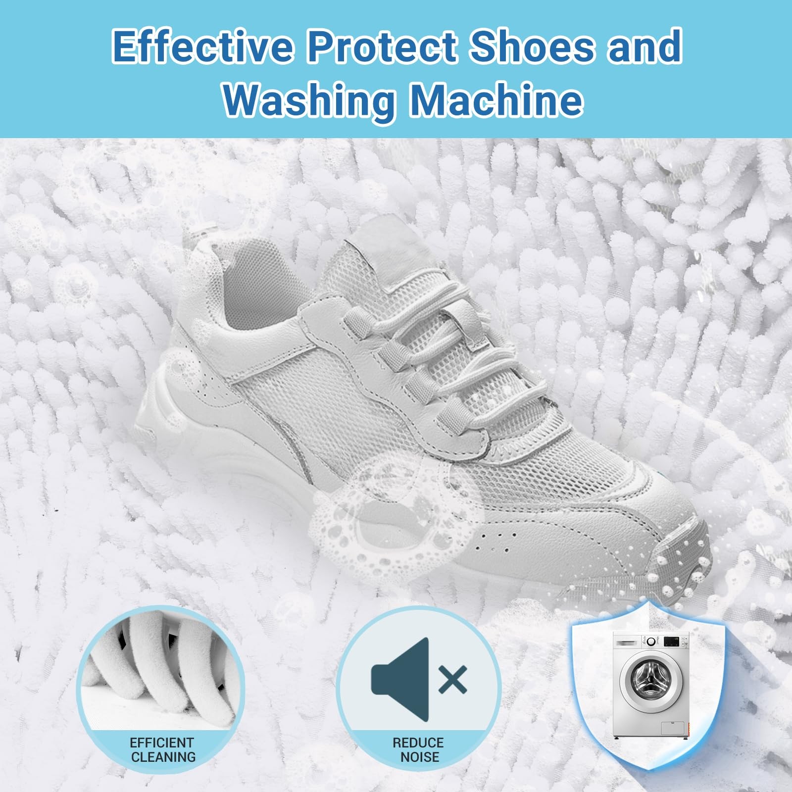 Teletrogy Large Shoe Bag for Washing Machine, Two-Zone 11.5 liters, White