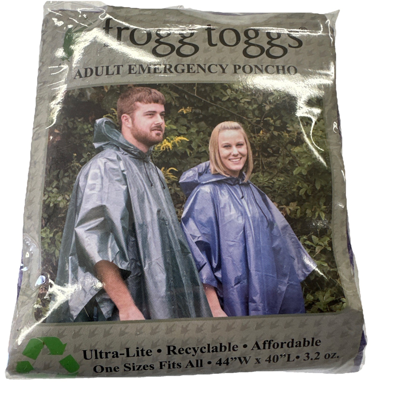 Frogg Toggs Purple Adult Emergency Poncho 1 Size Fits All