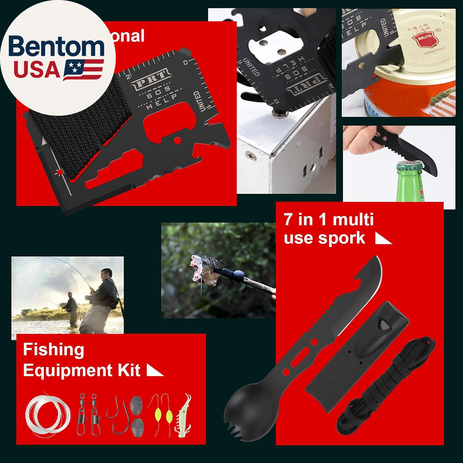 Survival Kits, Survival Gear and Equipment 116-In-1, Emergency Kit with First Ai