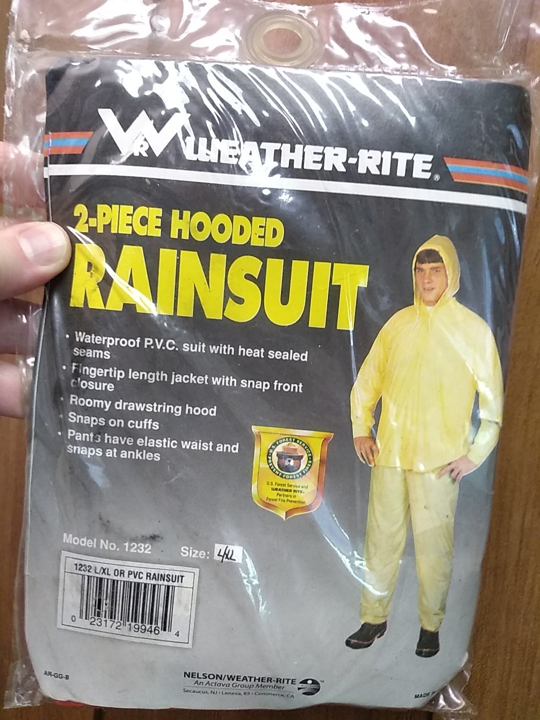 4XL WEATHER-RITE 2- Piece Hooded RAINSUIT NOS (1232) PVC waterproof vintage