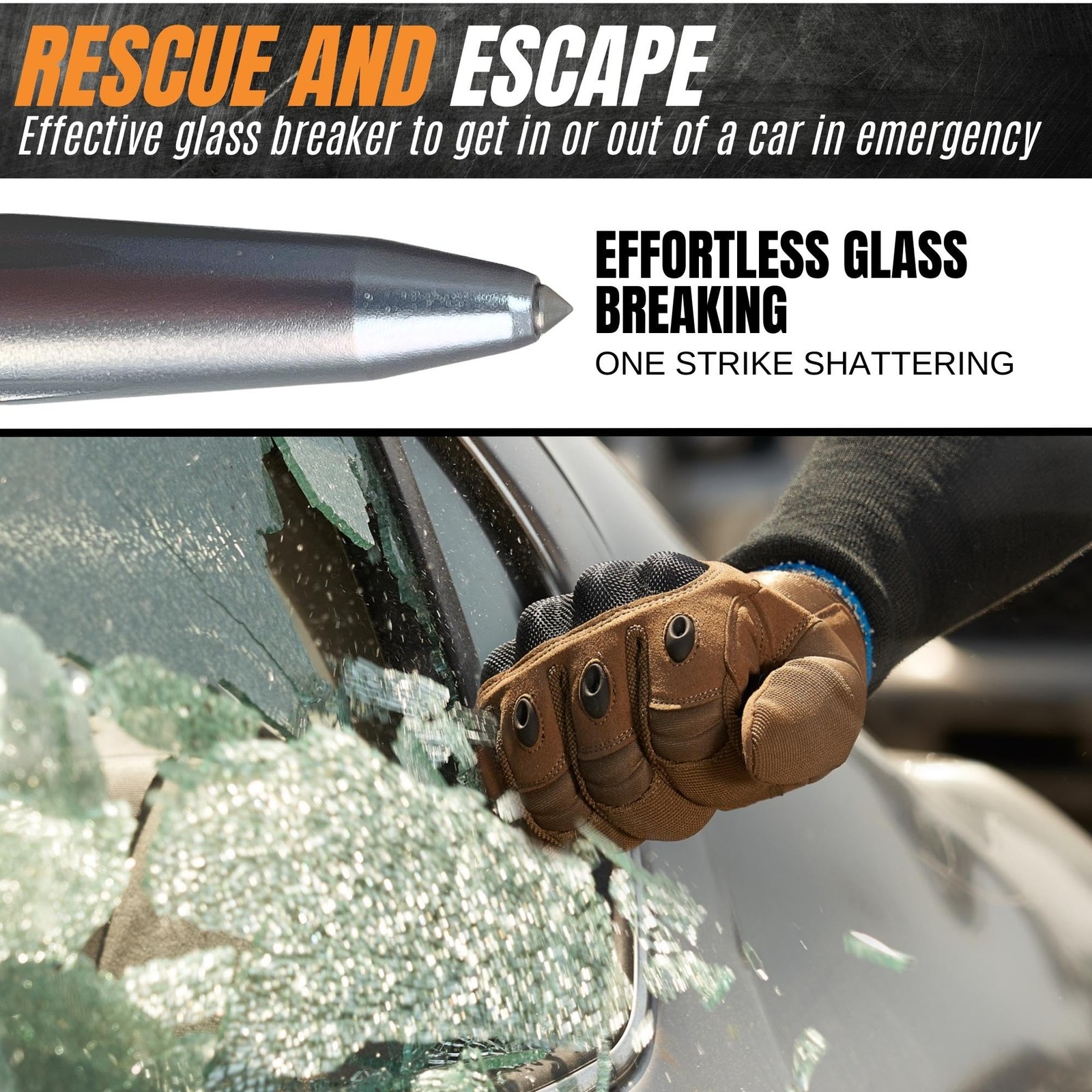 Self Defense Tactical EDC Pen, Car Window Glass 1 Count (Pack of 1),