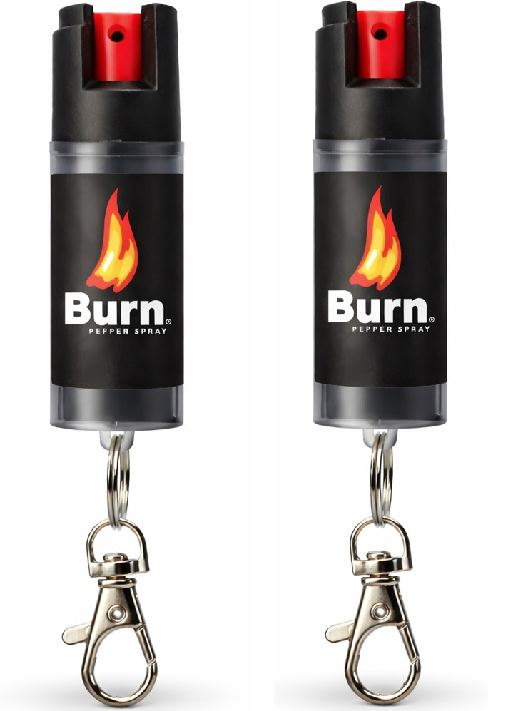 Burn Pepper Spray 2 Pack Police Grade – Maximum Strength Self Defense Keychain