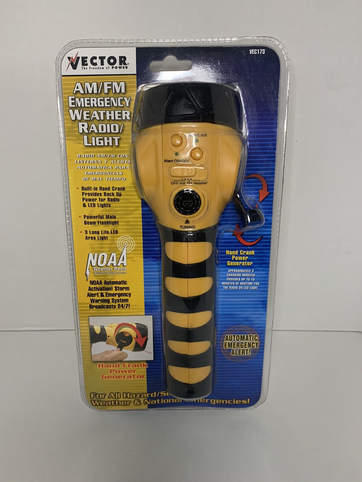 New Vector VEC173 Storm Tracker AM/FM Emergency NOAA Weather Radio Flash Light